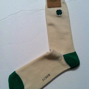 J.CREW MENS NEW BEIGE COTTON BLEND DRESS SOCKS ONE SIZE